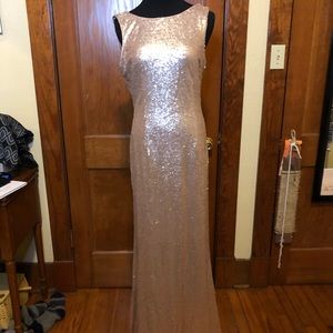 Lulu’s rose gold sequin bridesmaid dress